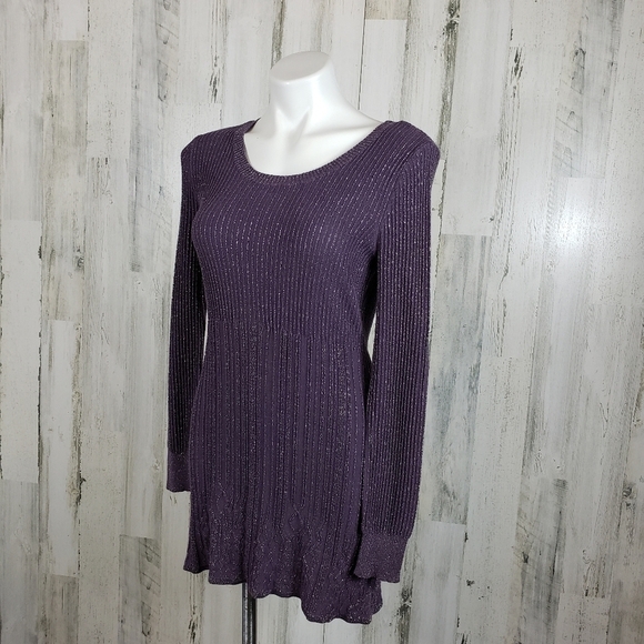 3/$15 Daisy Fuentes purple silver mini dress size S - Picture 1 of 10